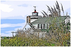 Nayatt Point Lighthouse - Digital Painting